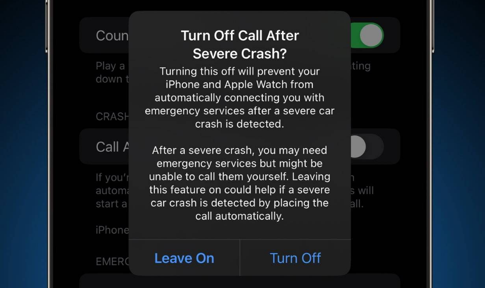 隆广镇苹果14维修分享 iPhone 14 和 Apple Watch 上关闭崩溃检测 